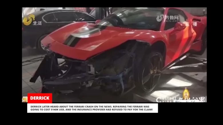 フェラーリが電柱に激突、オーナーが2000万円の修理費を請求される
